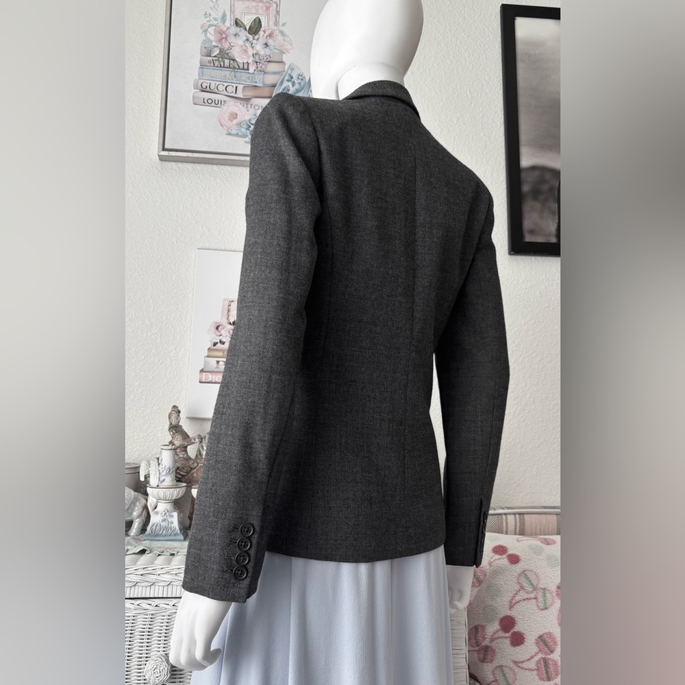 J. Crew Charcoal Grey Textured Wool Two Button Blazer Style #96382 Size 0 - Picture 4 of 12